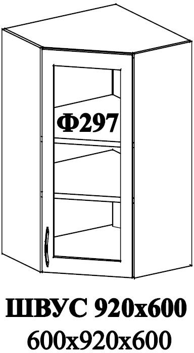 Ф-297 Катрин (ШВУС 920х600) МДФ топаз