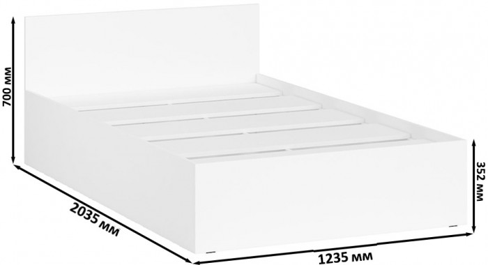 Мори Кровать 1200, белый