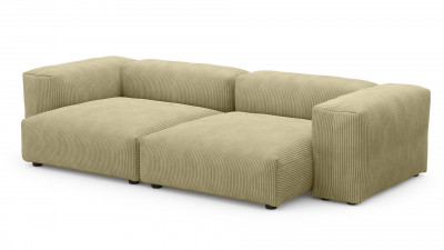 Диван Фиджи двухсекционный (большой и глубокий) Cilium Cream 273*137*62 см, Бежевый Вельвет Нераскладной Фиеста