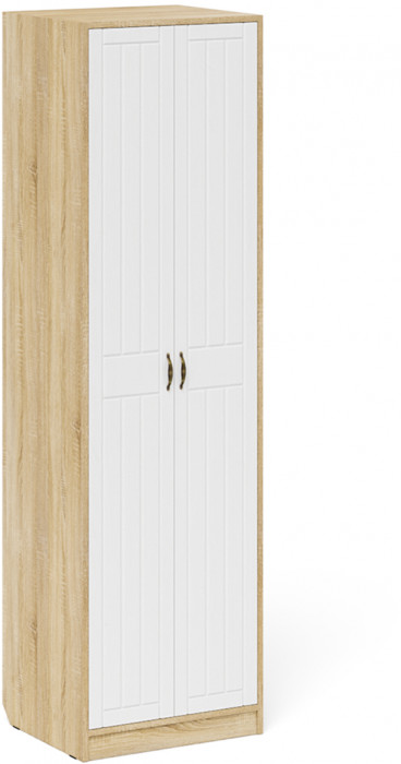 Прихожая П-6 Компоновка № 26, цвет дуб сонома/фасады МДФ белое дерево фрезеровка прованс, ШхГхВ 150х50х210 см., универсальная сборка