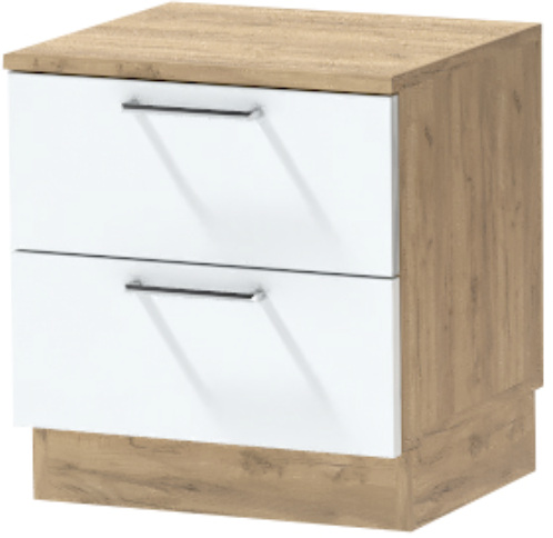 Тумба-6 прикроватная напольная "Иннэс-7", Крафт золотой/Белый