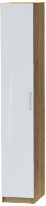 Шкаф-пенал №1 "Иннэс-7" - Крафт золотой/Белый глянец