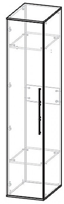 Бастион Шкаф однодверный Дуб Крафт белый / Серый шифер