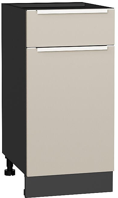 Кухонный гарнитур Фьюжн-08, МДФ, 340 см, Графит/Кремовый шелк (Пирит светлый)