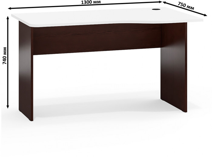 письменный стол С-МД-1-04, венге/белый шагрень
