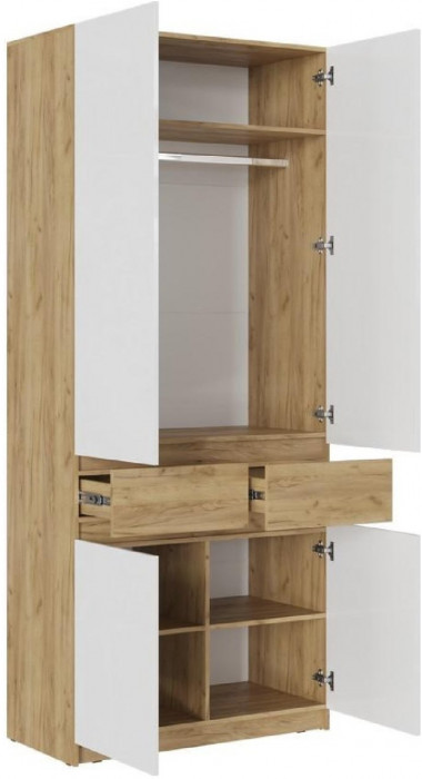 Модульная прихожая Роджина, композиция 3 (Графит, Дуб Крафт Золотой)