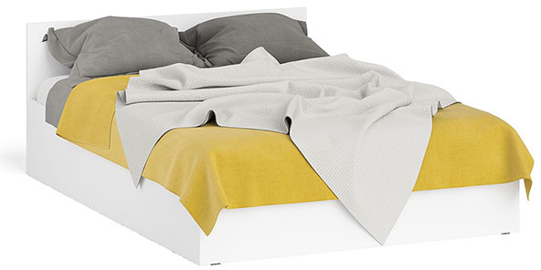 Мори Кровать 1400, цвет белый, ШхГхВ 143,5х203,5х70 см., сп.м. 1400х2000 мм., без матраса, основание есть