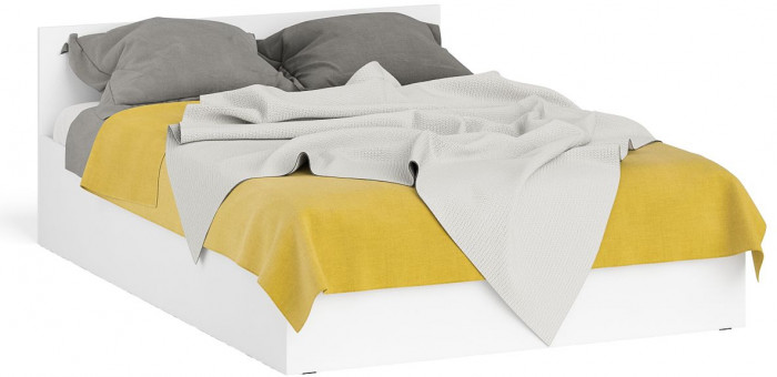 Мори Кровать 1400, цвет белый, ШхГхВ 143,5х203,5х70 см., сп.м. 1400х2000 мм., без матраса, основание есть