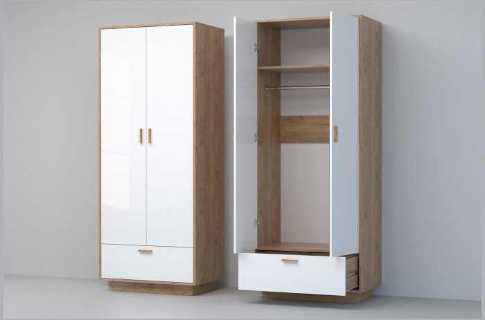 Модульная прихожая ЭГО 1 (Камень Темный/Дуб Крафт Золотой)