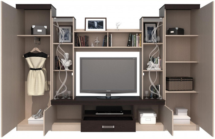 Гостиная Атлантида 2Б (Дуб Крафт белый)