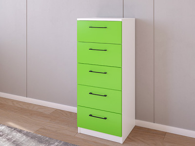Комод 02/16 45х40х110 Белый/Салатовый