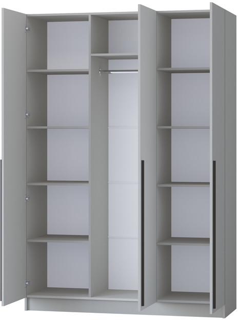 Шкаф Бастион 1500 №2 с антресолью, Серая гавань