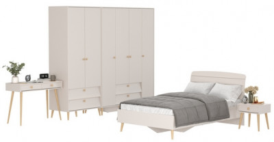 Афина Спальня 40-1200, цвет кашемир серый, сп.м. 1200х2000 мм., б/м, основание есть - фанера