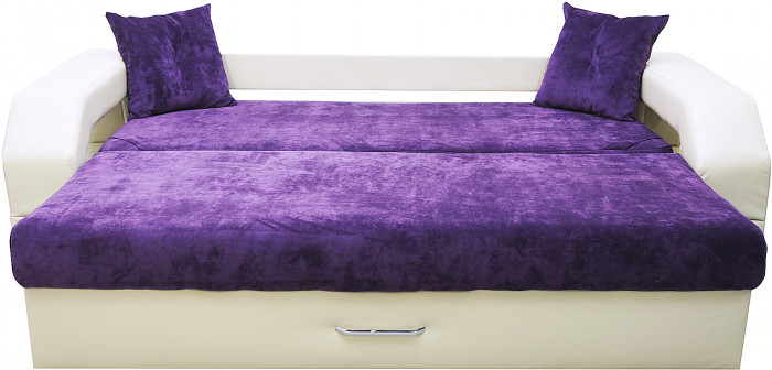 Диван-кровать Манчестер, еврокнижка, велюр/экокожа, 150х195, фиолетовый
