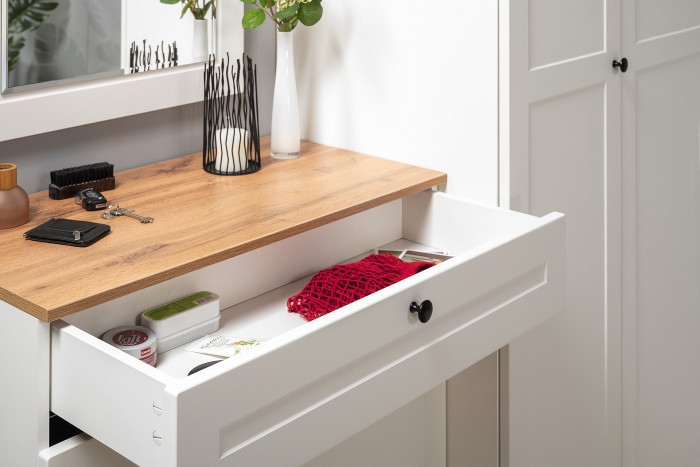 Остин 16.121 Тумба для обуви + 16.121 Тумба для обуви, белый шагрень/дуб крафт золотой