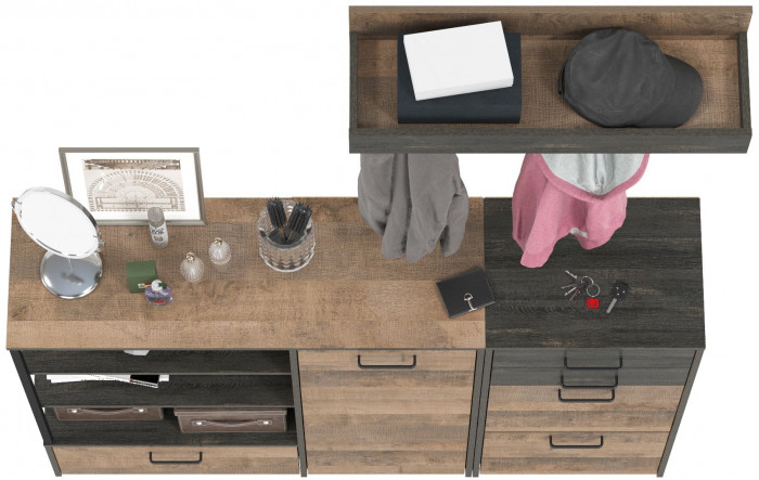 Трувор Прихожая 155, дуб гранж песочный/интра