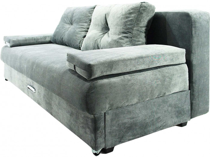 Диван-кровать Амстердам Мини Люкс, 150х195, еврокнижка, велюр, серый