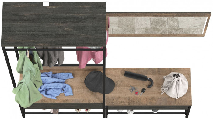 Трувор Прихожая 214, дуб гранж песочный/интра