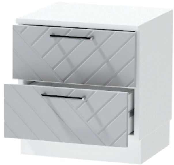 Тумба-6 прикроватная напольная "Иннэс-7", Белый/Монблан Р-866