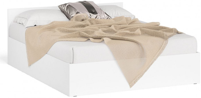 Мори Кровать 1600, цвет белый, ШхГхВ 163,5х203,5х70 см., сп.м. 1600х2000 мм., без матраса, основание есть