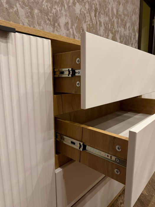 Марвэл Комод 2 двери 4 ящика (1600), Крафт серый/Кашемир