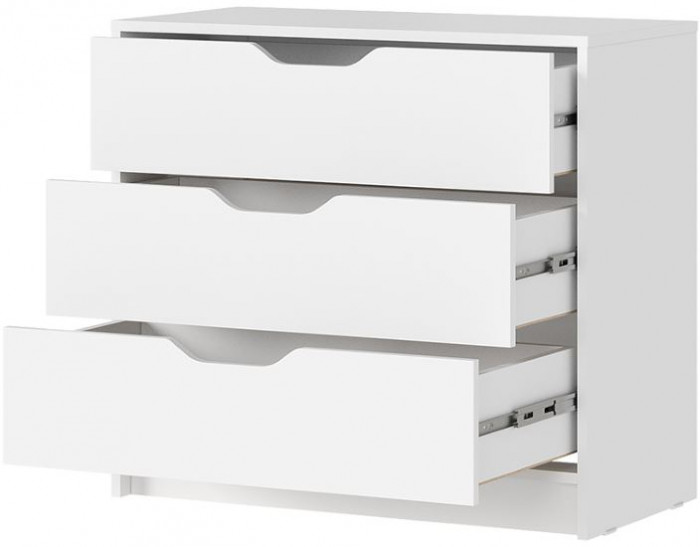 РУНА КМ 01 Комод 800 Фасад БЕЛЫЙ/Корпус БЕЛЫЙ