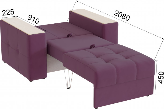 Кресло-кровать Виконт, Винный/Клен кремовый МДФ