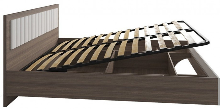 МС Роза Кровать 160, Орех Франклин карамель/Белый скин