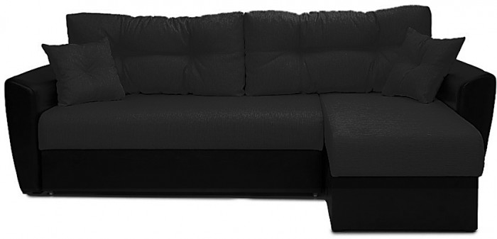 Диван УГЛОВОЙ Амстердам рогожка черная 160 НПБ