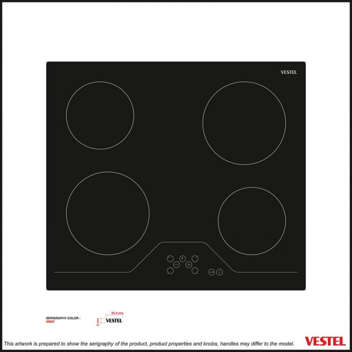 Варочная поверхность VESTEL EHH 64 BL (590*520*43) Черный