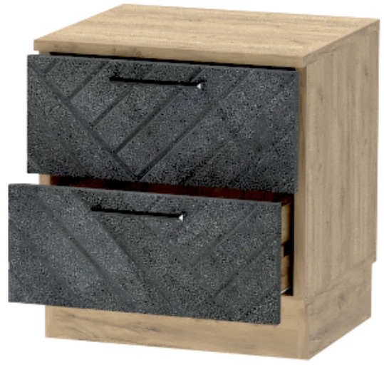Тумба-6 прикроватная напольная "Иннэс-7", Крафт золотой/Бетон графит