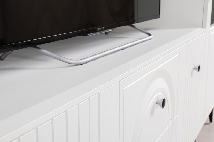 Валенсия Гостиная № 059, ЛДСП белый шагрень/МДФ белый шагрень