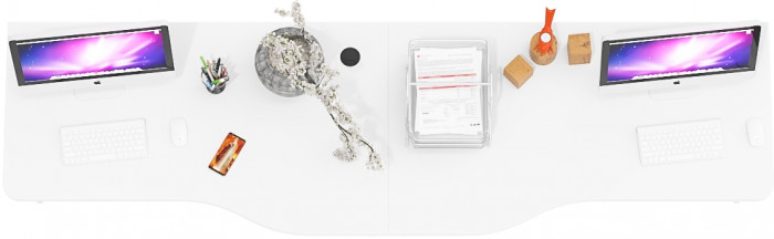 Два стола письменных С-МД-1-04, белый шагрень