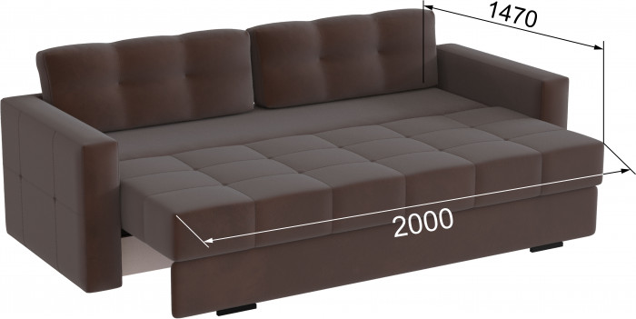 Диван раскладной Брэй коричневый