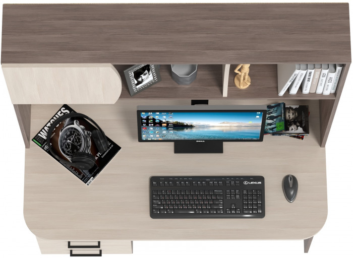 Стол рабочий 6-0606бод.тем/св Сигма, бодега тёмный/бодега светлый