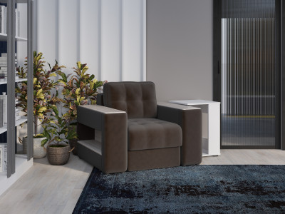 Кресло Доро, Коричневый/Сандал белый МДФ