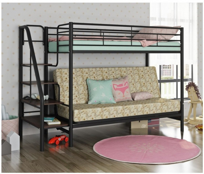 Двухъярусная кровать Мадлен-3 90/120х190 (Гобелен Марки, Коричневый)