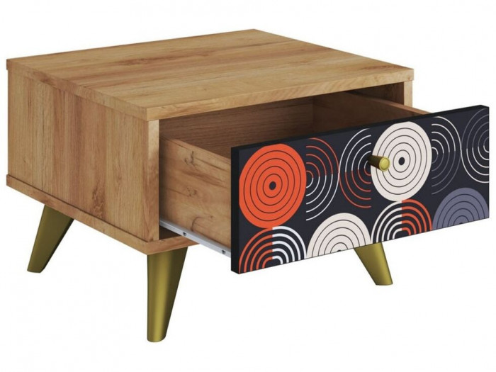 Фьюжн Тумба прикроватная ТМ-004, крафт золотой/Vinil