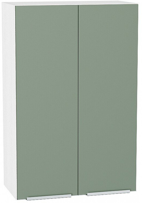 Кухонный гарнитур Фьюжн-03, МДФ, 260 см, Белый/Мятный шелк (Гранит белый)