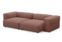 Диван Фиджи двухсекционный (большой и глубокий) Cilium Coral 273*137*62 см, Розовый Вельвет Нераскладной Фиеста
