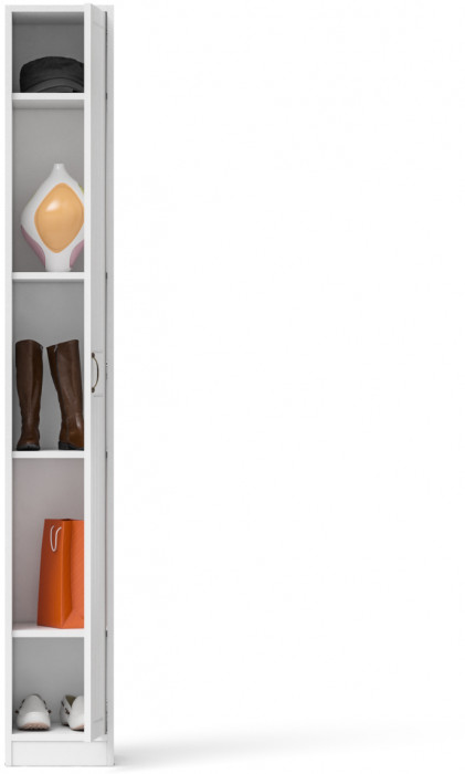 Прихожая П-6-350 Пенал, цвет белая шагрень/фасады МДФ белое дерево фрезеровка прованс, ШхГхВ 30х35х210 см., универсальная сборка