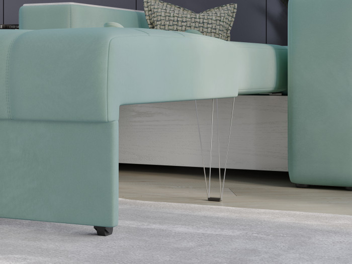 Кресло-кровать Виконт, Мятный/Холст белый МДФ