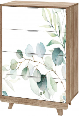 Комод &quot;Мегаполис&quot; КМ-02 Дуб каньон/фотопечать &quot;Эвкалипт&quot;