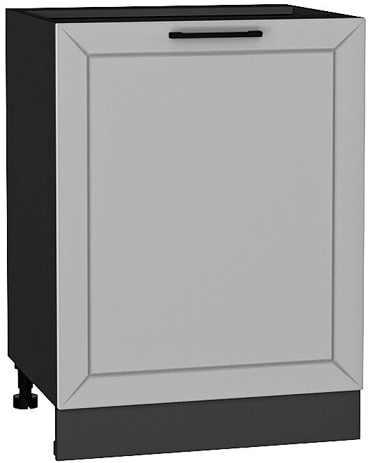 Кухонный гарнитур угловой Глетчер-03, МДФ, 120×200 см, Графит/Гейнсборо шелк (Снежный мрамор)