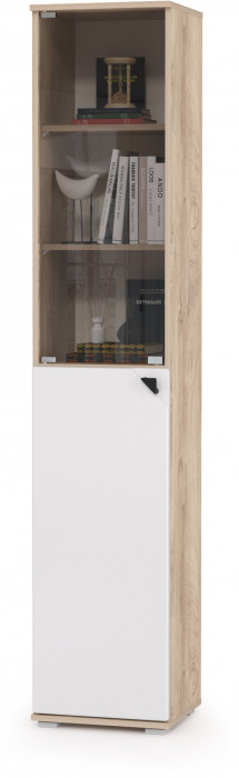 КР100 Бостон № 29, цвет дуб эндгрейн элегантный/фасады МДФ милк рикамо софт, 13.155+12.69+10.51+13.154, ШхГхВ 192,4х57,2х194,4 см., ун. сборка