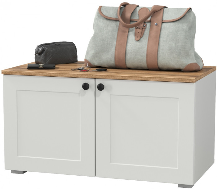 Остин 13.257 Тумба, цвет белый шагрень/дуб крафт золотой, ШхГхВ 80х41,9х43,7 см.