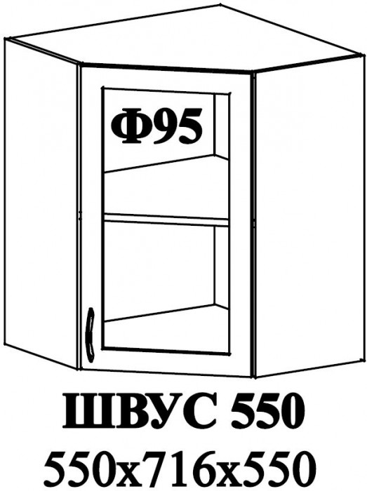 Ф-95 Модена (ШВУС 550) МДФ дуб бирюза