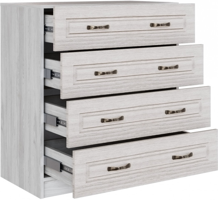 Комод с 4-мя ящиками Апполия, Ясень анкор светлый/Сандал белый