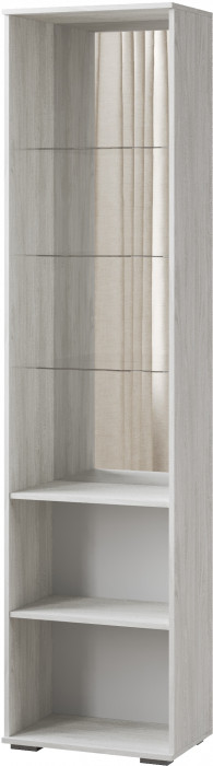 Ливорно Пенал с витриной ЛШ-4 ясень анкор светлый патина серебро