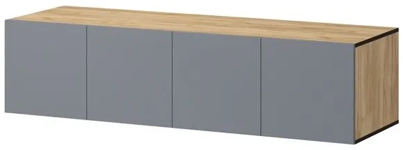 Бастион Антресоль к Шкафу 1600, Графит/Дуб крафт золотой